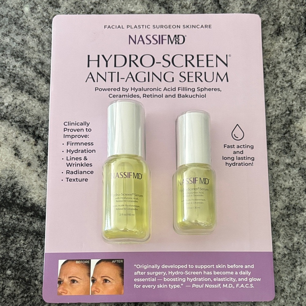 NassifMD Hydro-Screen Anti-Aging Serum  2 Bottle - 2 Oz And 1.0 Oz